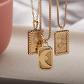 Golden Celestial Emblem Pendant Necklaces