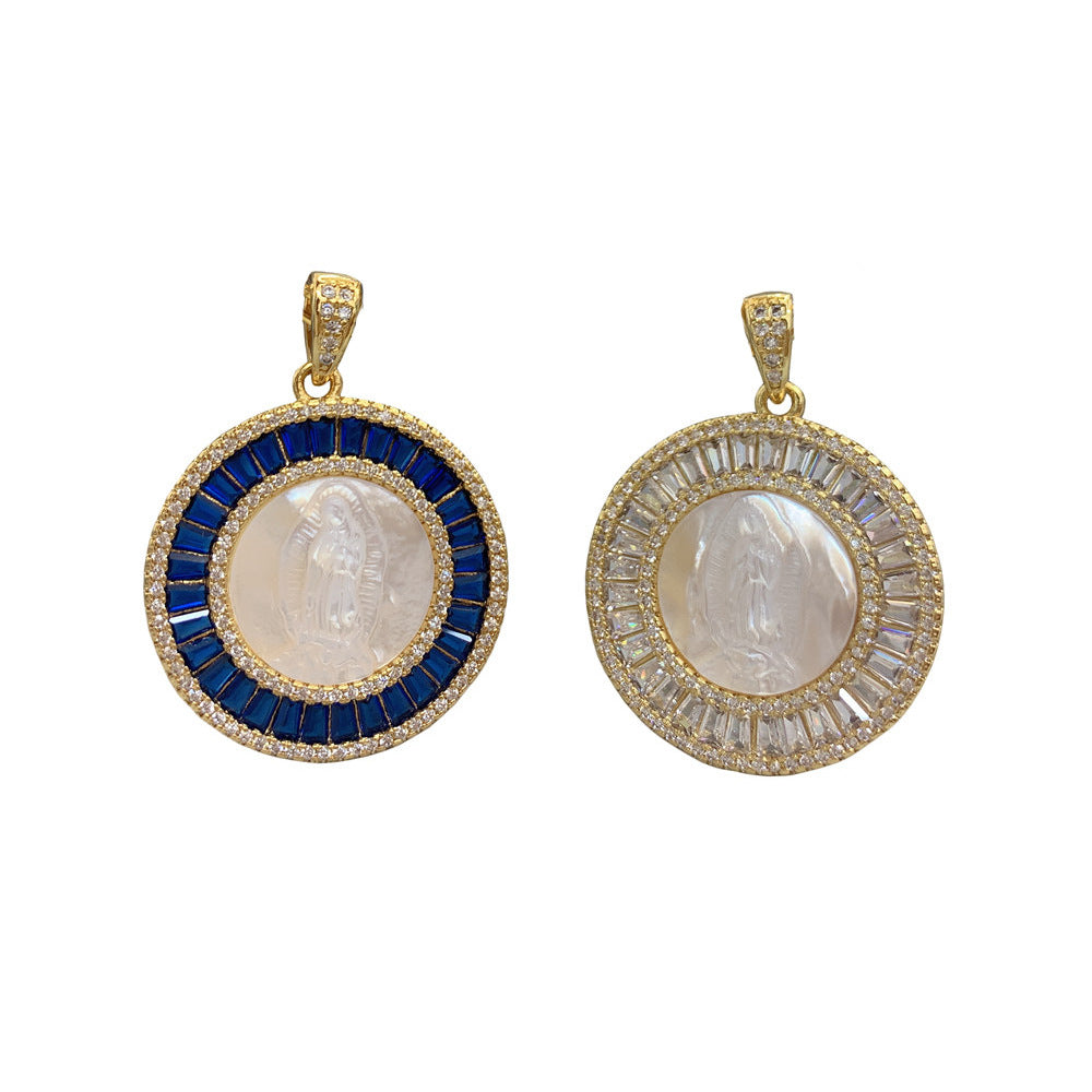 Regal Cameo & Sapphire Circle Pendants