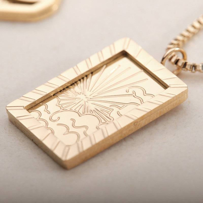 Golden Celestial Emblem Pendant Necklaces