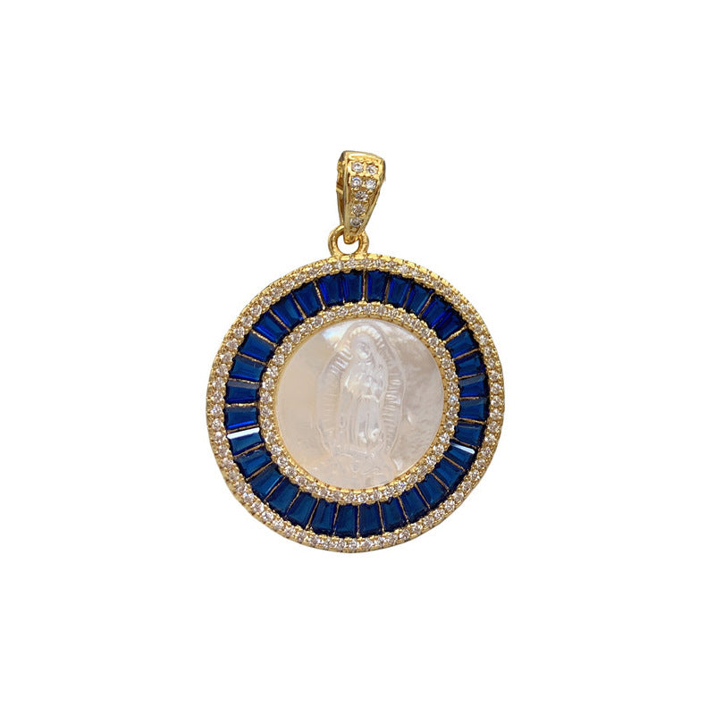 Regal Cameo & Sapphire Circle Pendants