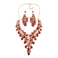 Exaggerated Over-Sized Rhinestone Princess Necklace & Earrings Set