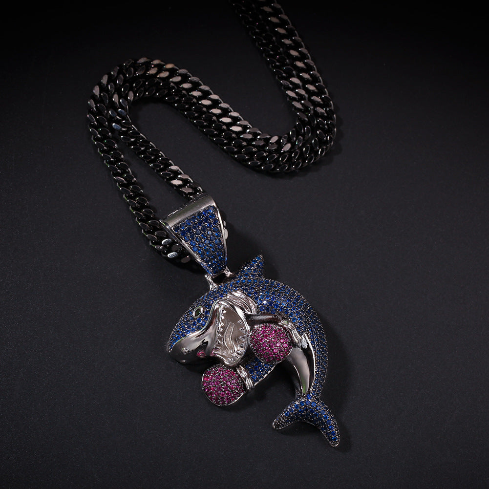 Boxing Shark Pendant Necklace