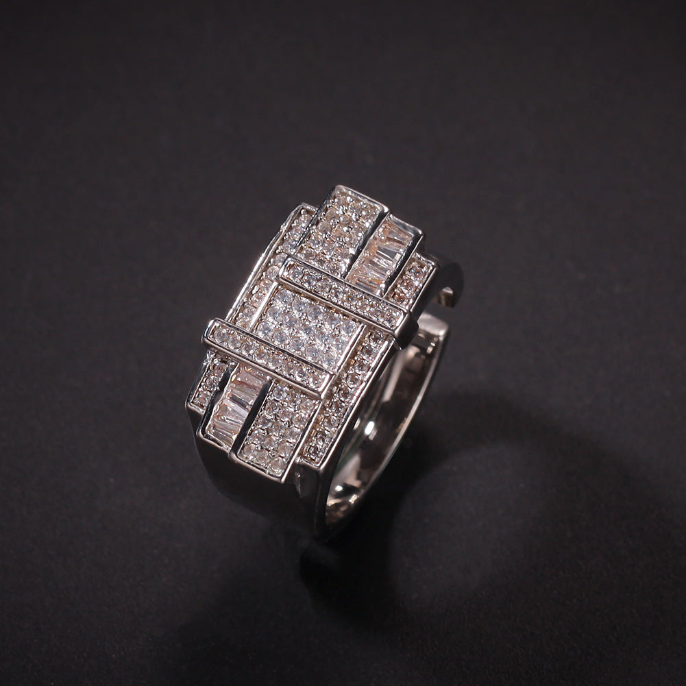 Abstract Criss Cross Embellished CZ Diamond Rings