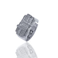 Abstract Criss Cross Embellished CZ Diamond Rings