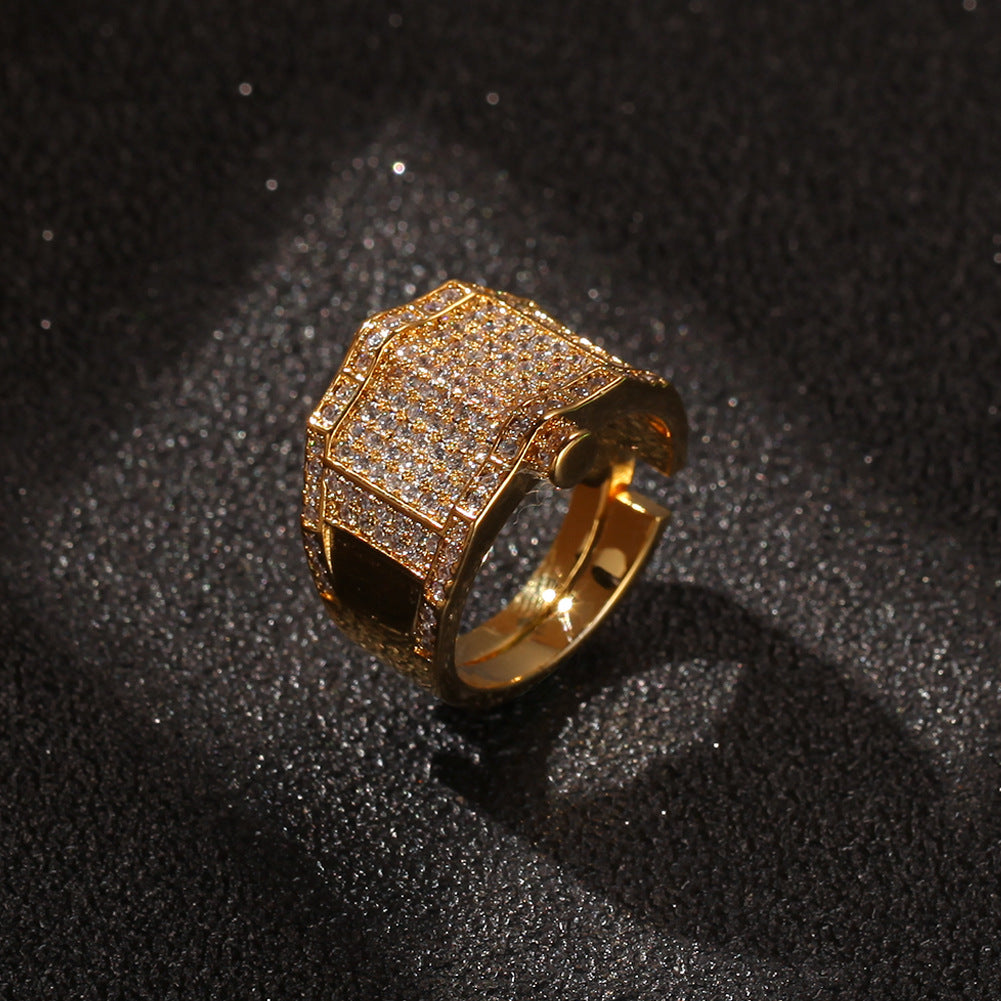 Luxury Timepiece Styled Hip Hop Ring