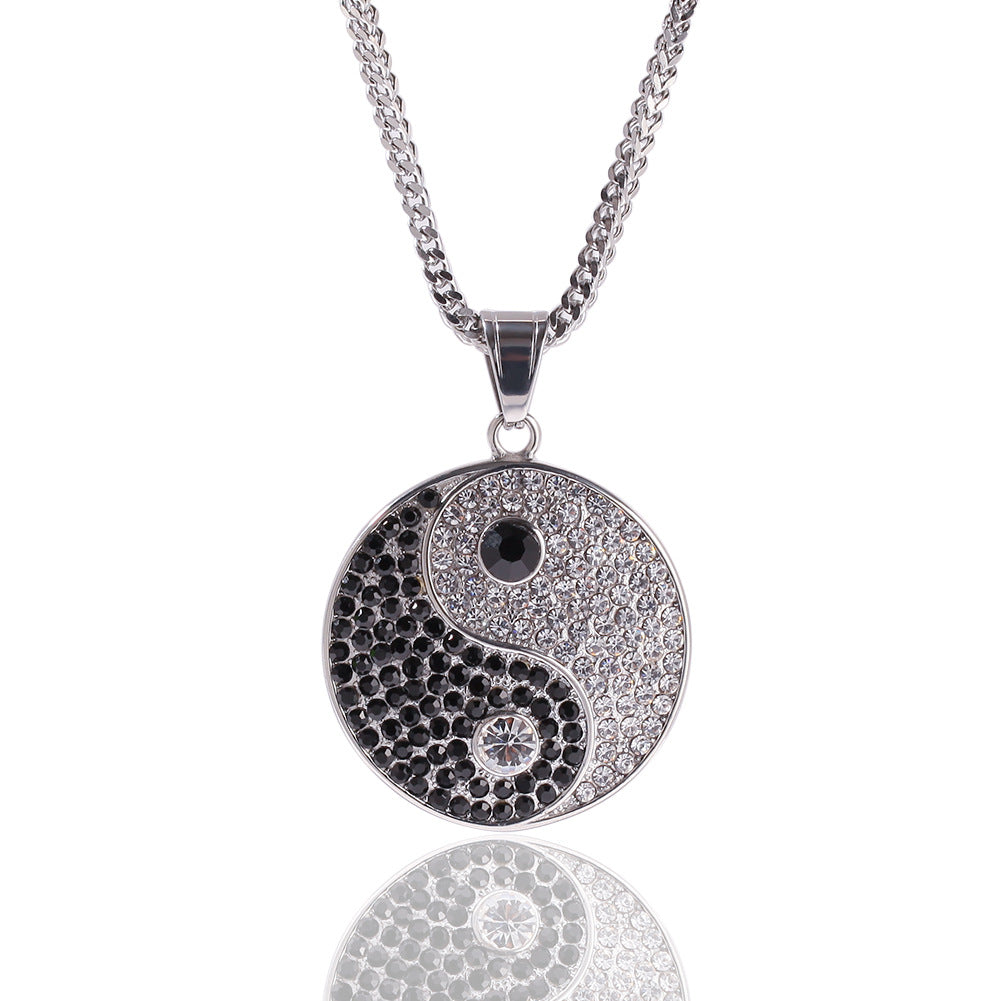 Yin & Yang Bling Dualism Hip Hop Necklace