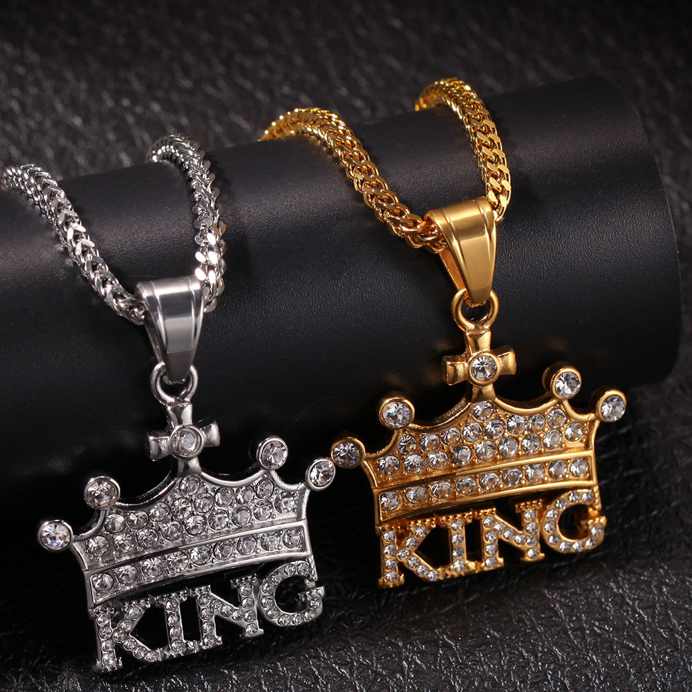 Crowned KING Monogram Hip Hop Necklace