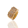 Abstract Criss Cross Embellished CZ Diamond Rings