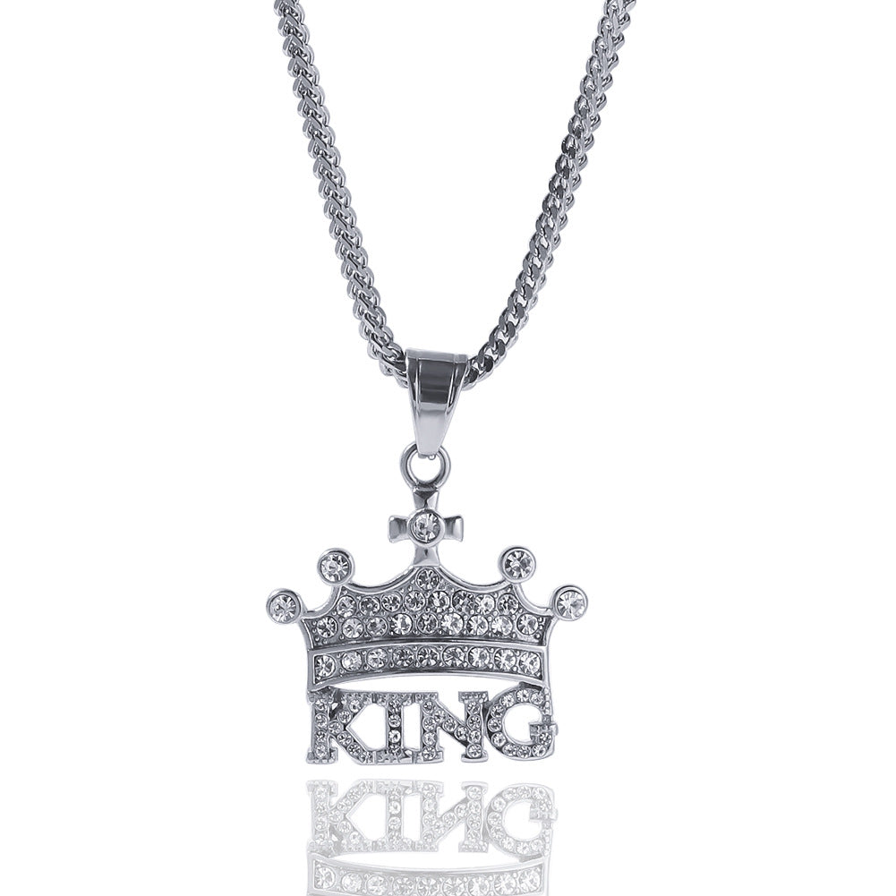 Crowned KING Monogram Hip Hop Necklace