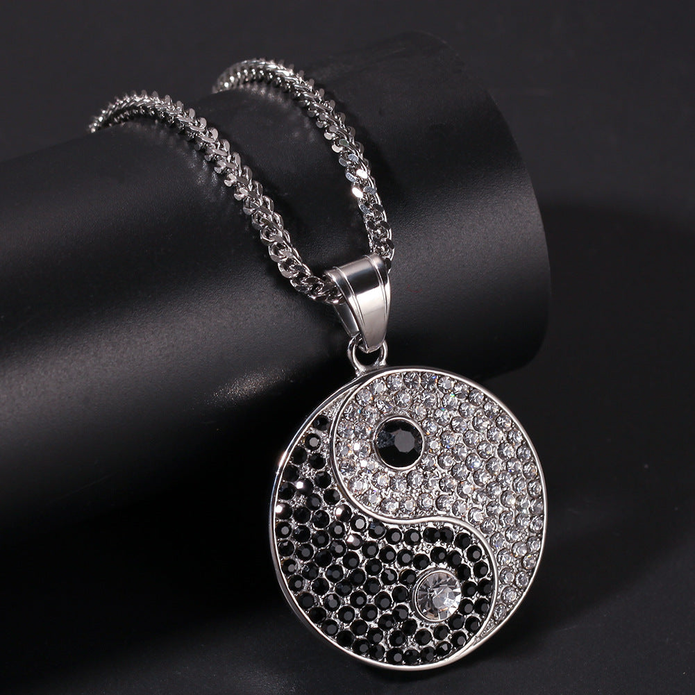 Yin & Yang Bling Dualism Hip Hop Necklace