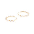 Dotted Pearl Exaggerated Wire Hoop Earrings