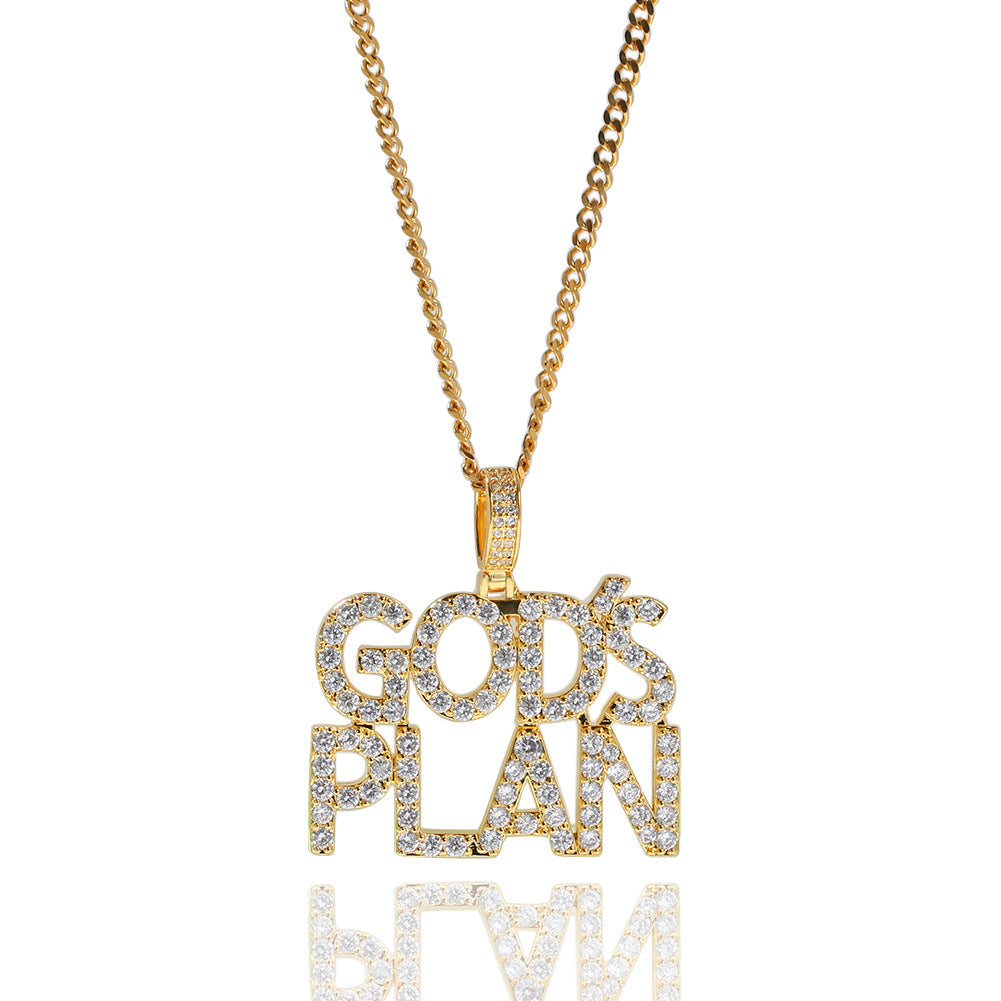 GOD'S PLAN Sparkling Monogram Necklace