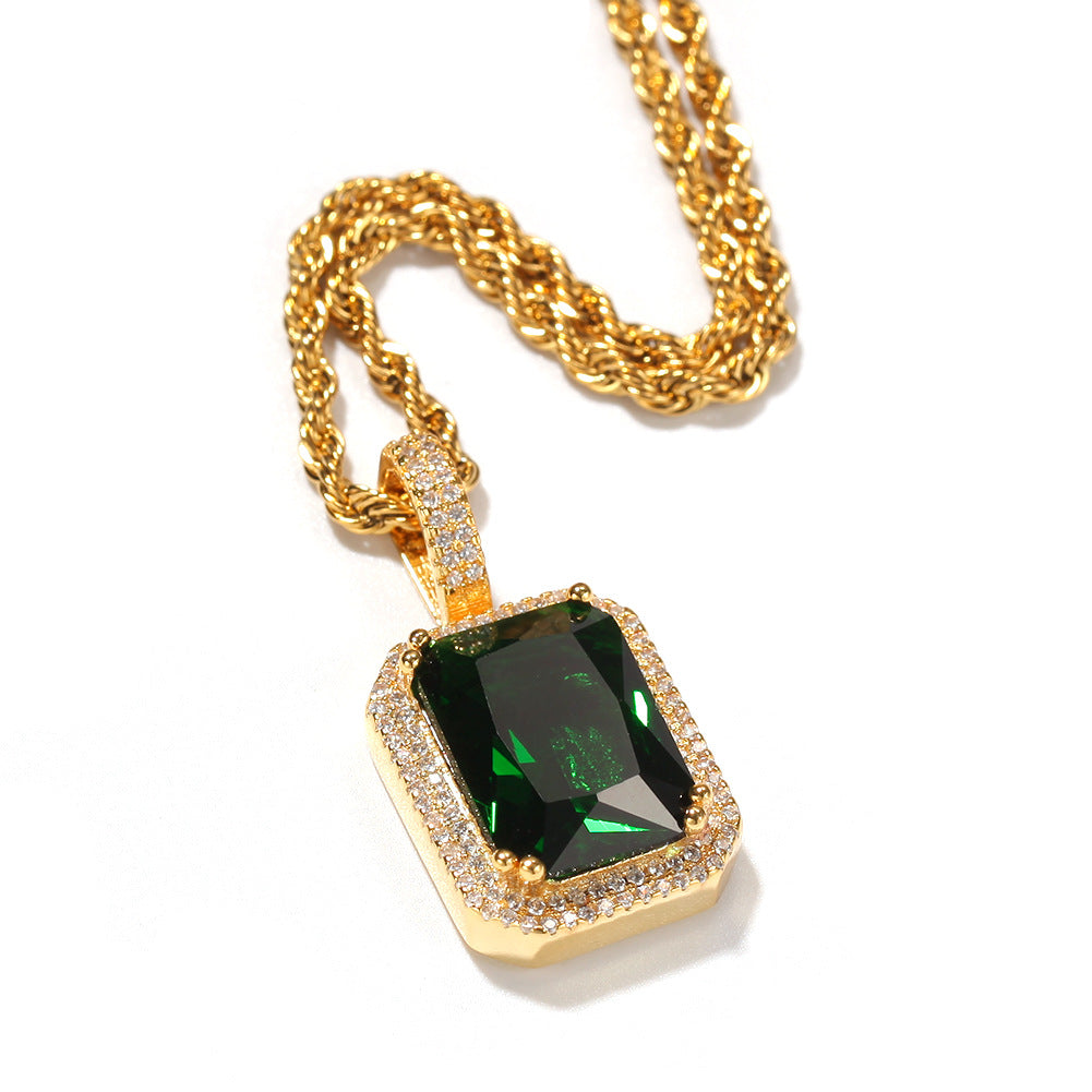 Iced Out Over-Sized Lab Gem Hip Hop Necklace