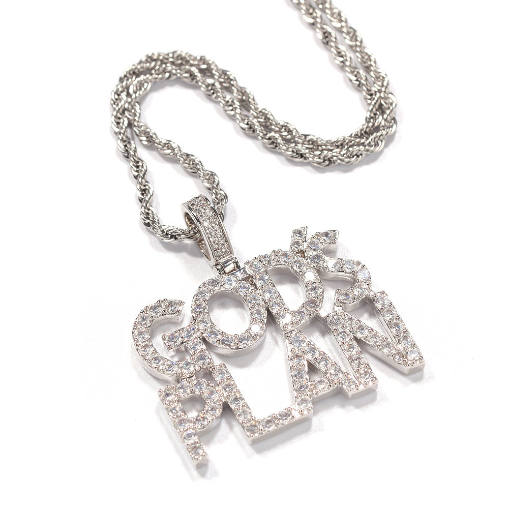 GOD'S PLAN Sparkling Monogram Necklace