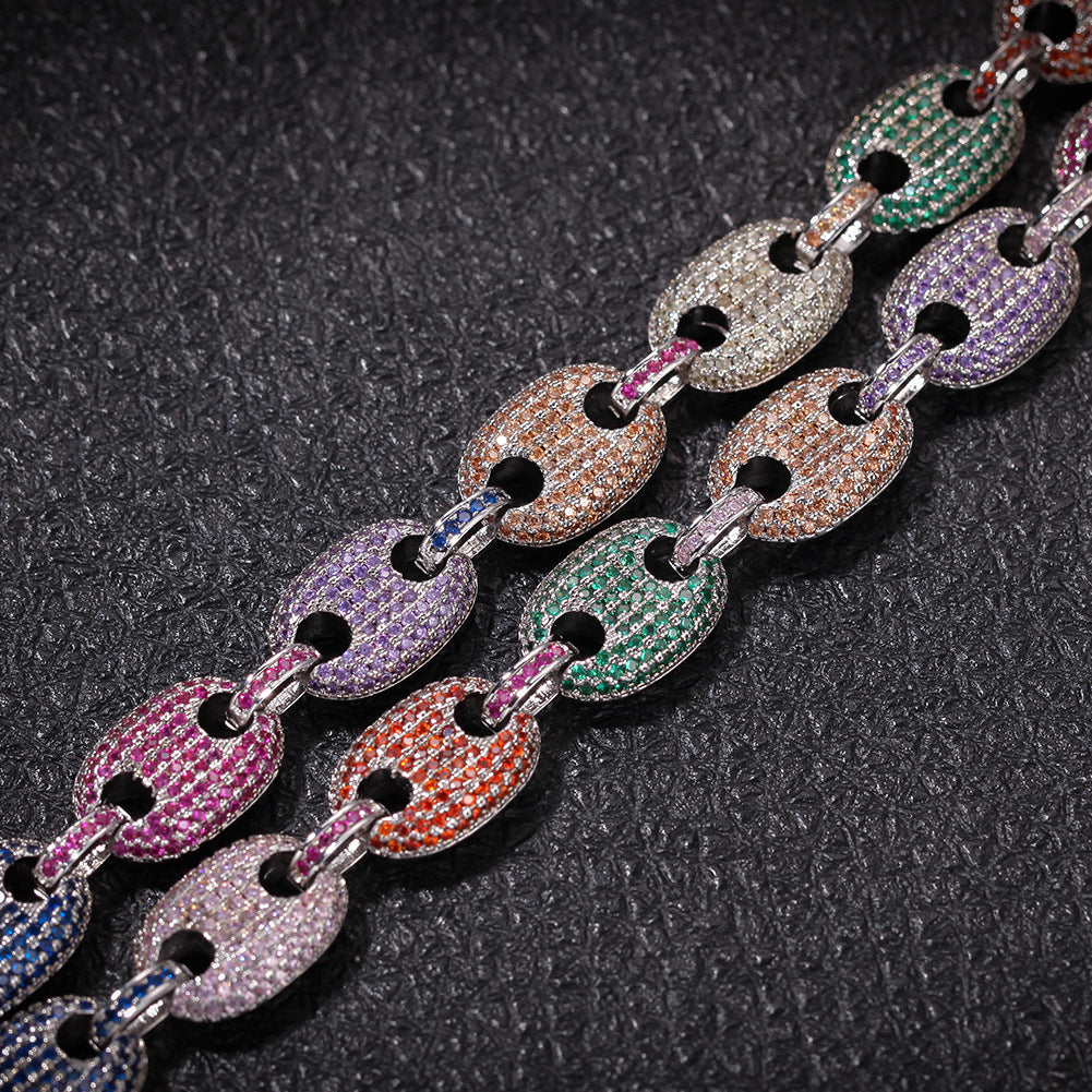 Vibrant Encrusted Snout Chain Necklace