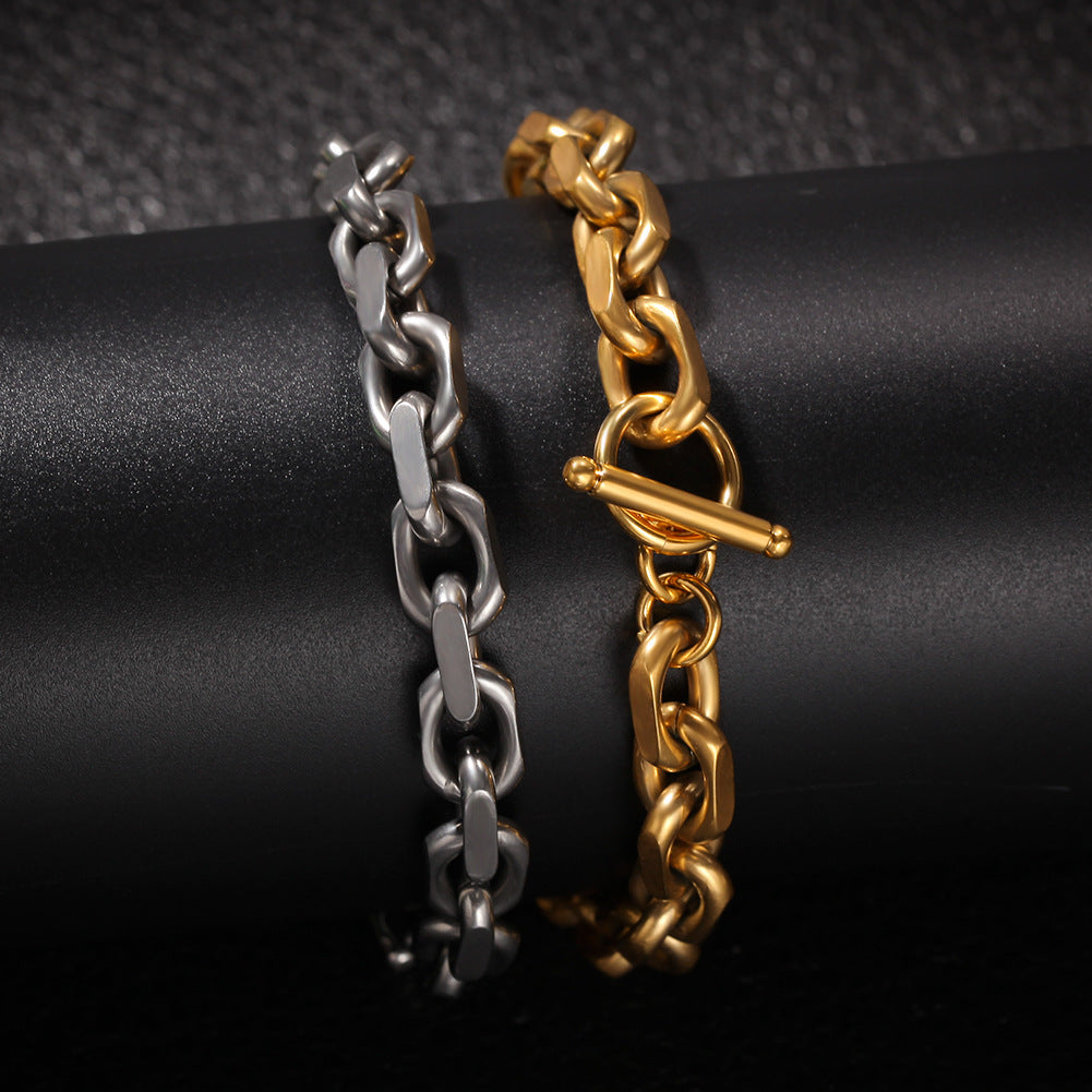 Cold Metal Stainless Steel Cable Chain Bracelet