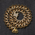 Contrasting CZ Diamond Embellished Cuban Chain Hip Hop Necklace