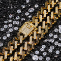 Contrasting CZ Diamond Embellished Cuban Chain Hip Hop Necklace