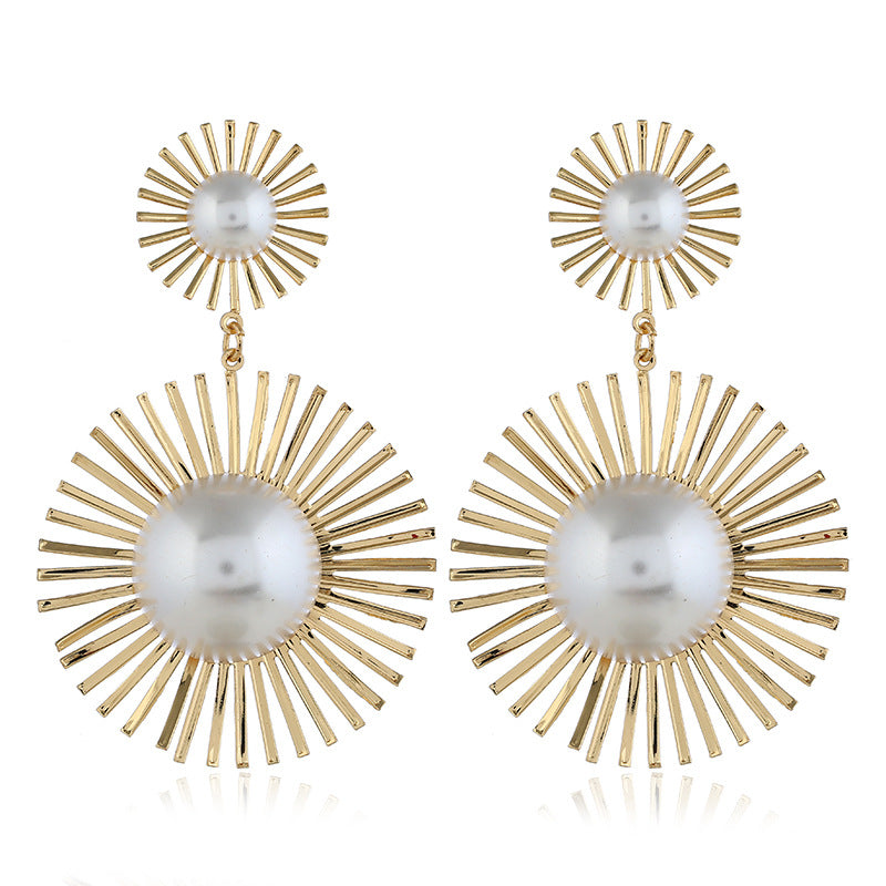 Be-Dazzled Mother-Of-Pearl Exaggerated Earrings