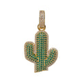 Sparkling Cactus Plant Pendant Necklace