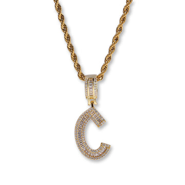 English Alphabet Pendant Twist Chain Rapper Necklace