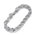 Sparkling CZ Diamond Metallic Twist Rope Bracelet