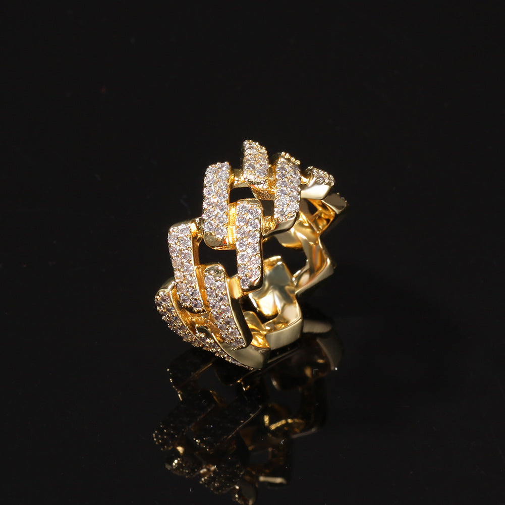 Encrusted Cuban Chain Ring