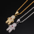 Encrusted Astronaut Pendant Necklace