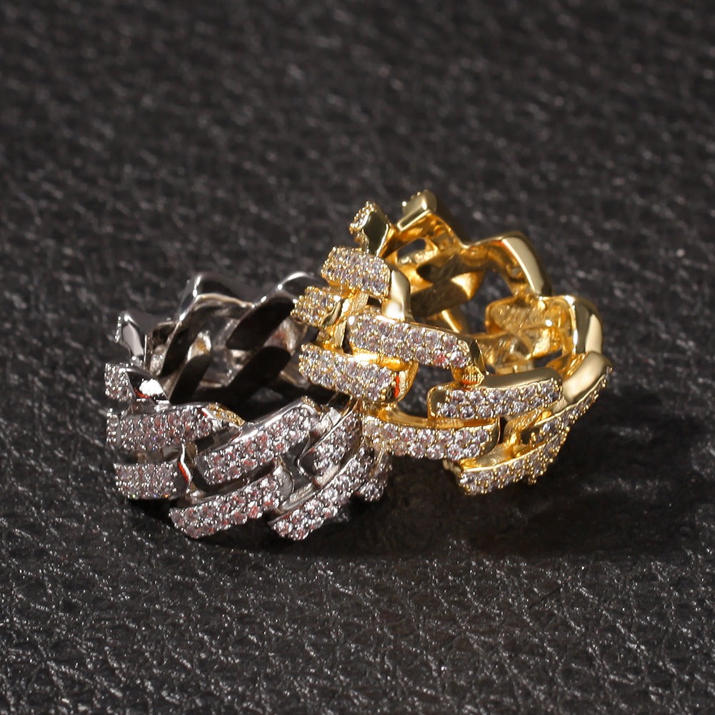 Encrusted Cuban Chain Ring