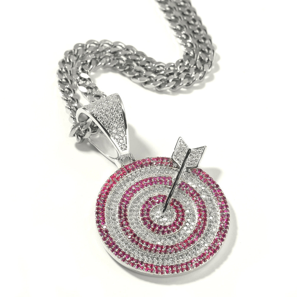 Bulls-Eye Pendant Hip Hop Necklace