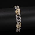 Contrasting CZ Diamond Cuban Chain Bracelet