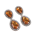 Amber Crystal Pendant Earrings