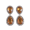 Amber Crystal Pendant Earrings