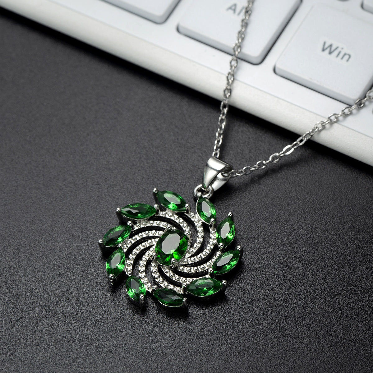 Sea Green Windmill Hydra Pendant Necklace