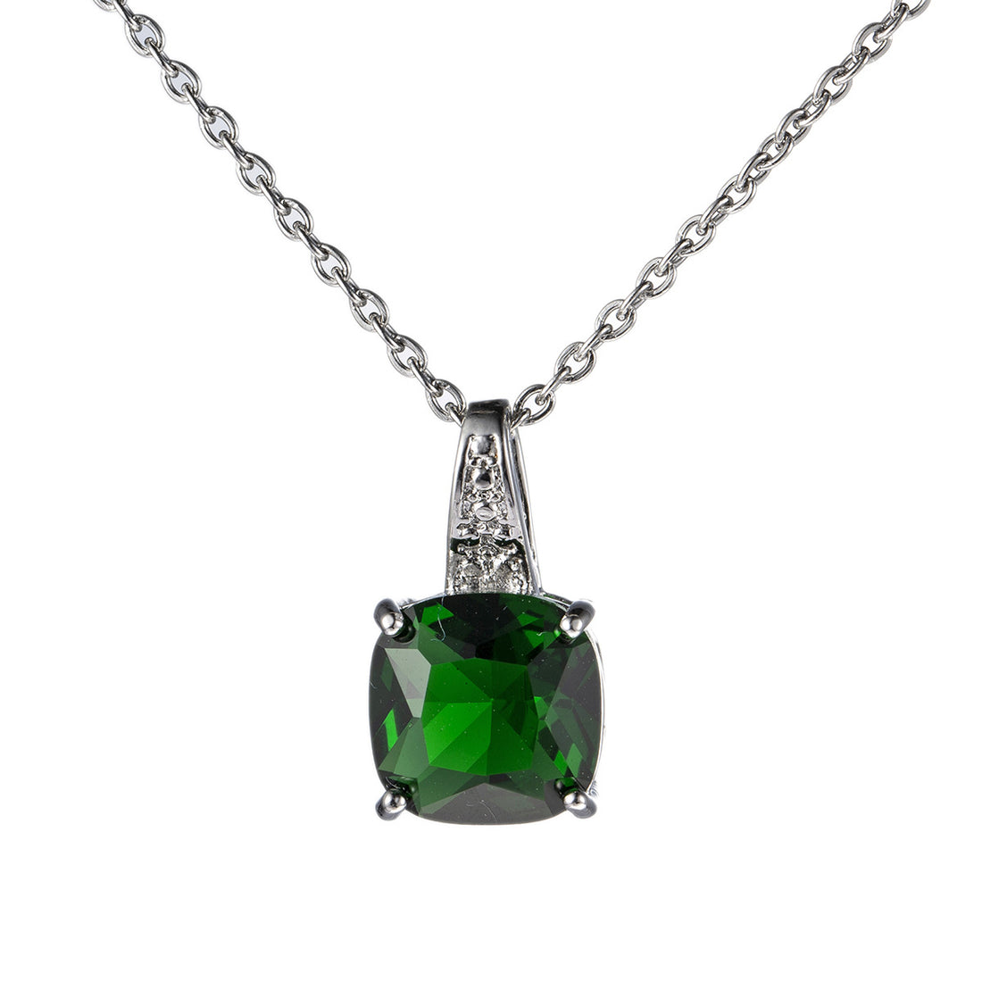 Nude CZ Seaweed Green Nude Pendant Necklace