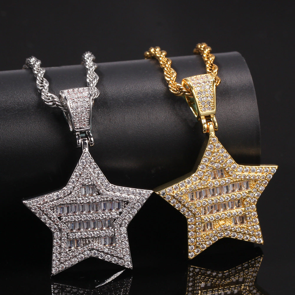 Embellished Dazzling Star Pendant Necklace