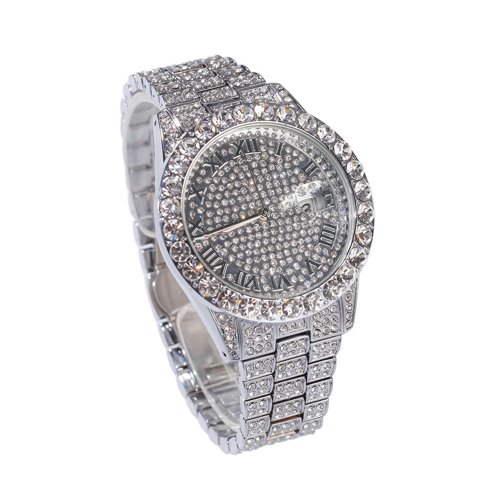 Full Rhinestone Embellished Hip Hop Watch