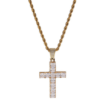 CZ Diamond Hip Hop Crucifix Necklace