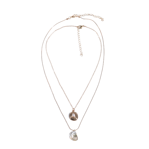 Seashell Meets Pearl Double Necklace