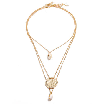 Coral Simplicity Multi-Layered Trinity Chain Necklace