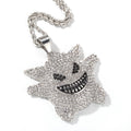 CZ Diamond Encrusted Gengar Pendant Necklace