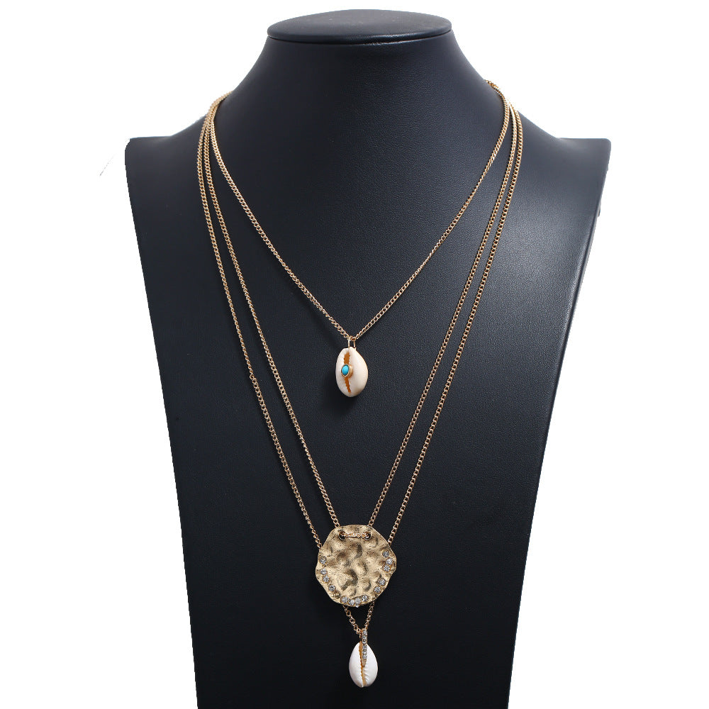 Coral Simplicity Multi-Layered Trinity Chain Necklace