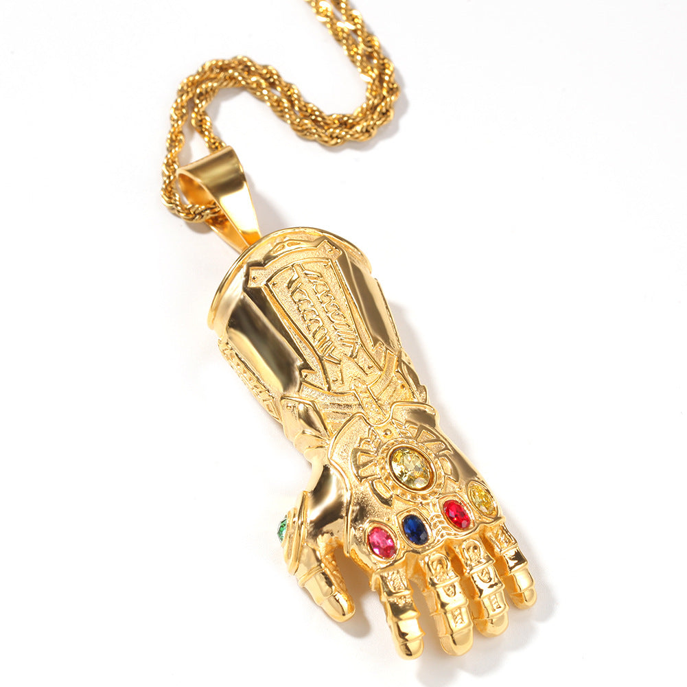 Infinity Gauntlet Embellished Pendant Necklace