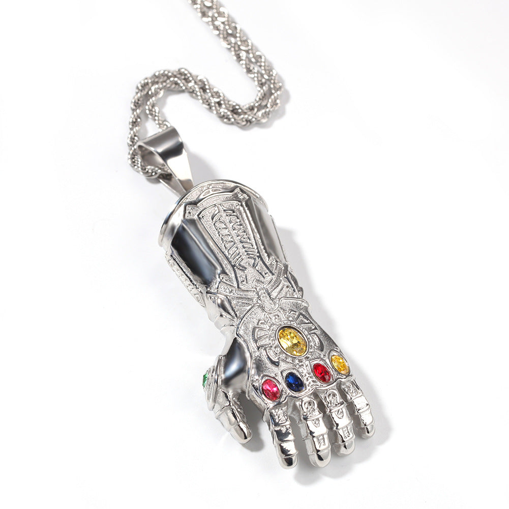 Infinity Gauntlet Embellished Pendant Necklace