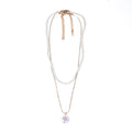 Dual Layered Pearl Necklace w/ Mother of Pearl Pendant