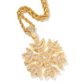 Encrusted Snowflake Pendant Chain Necklace