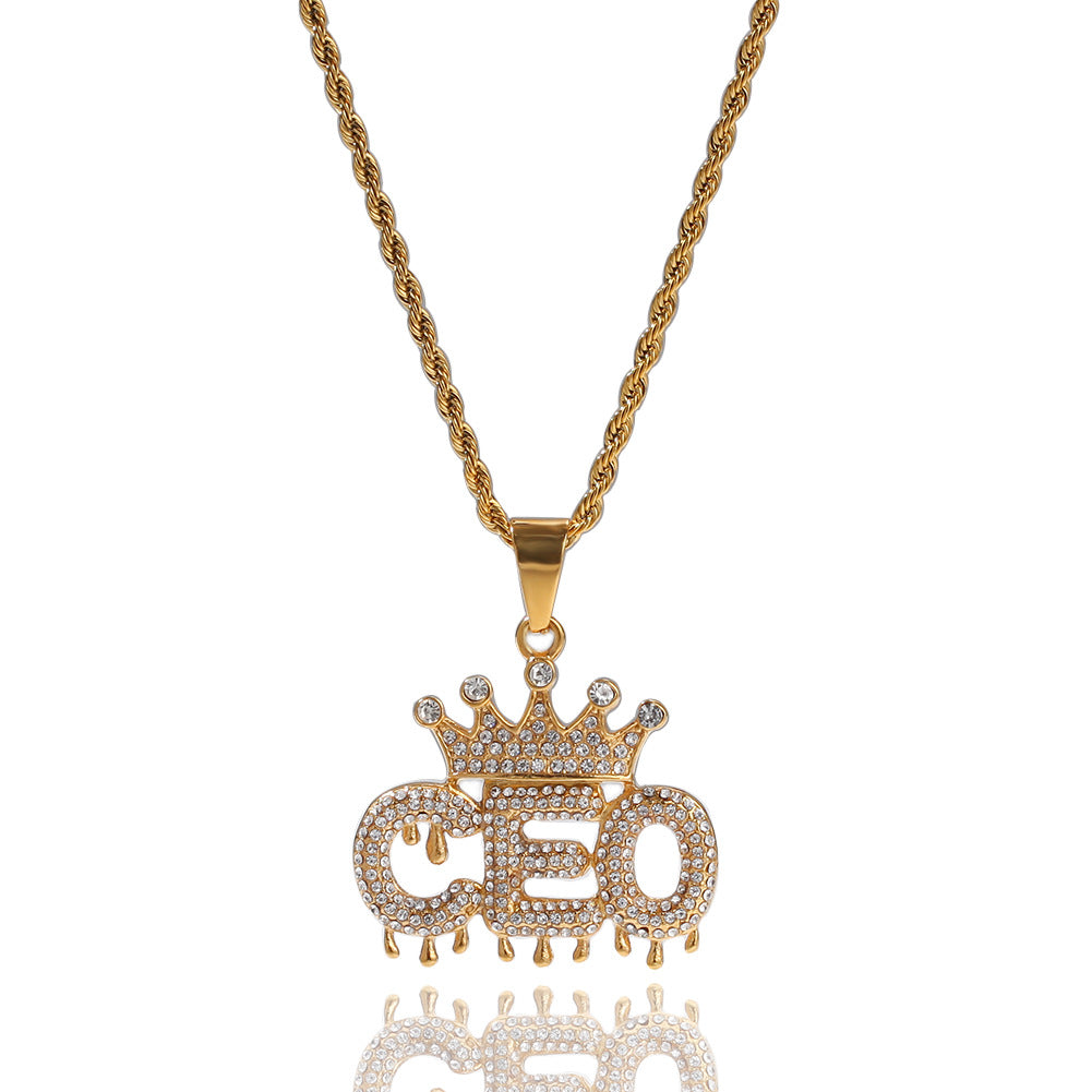 Crowned CEO Monogram Necklace