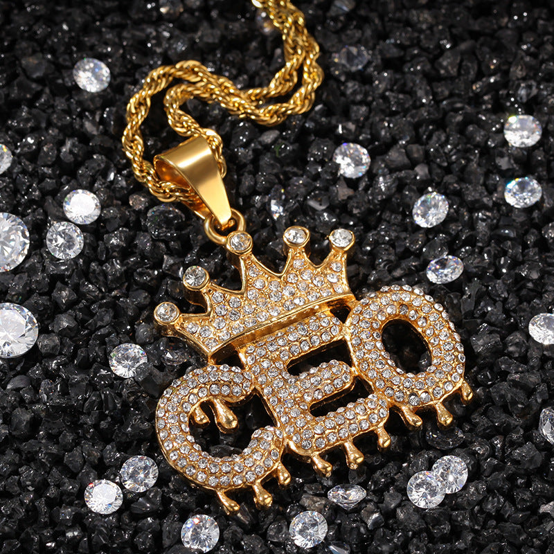 Crowned CEO Monogram Necklace