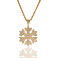 Encrusted Snowflake Pendant Chain Necklace