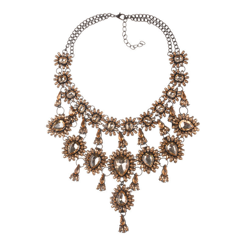 Peacock Crystal Rhinestone Necklace